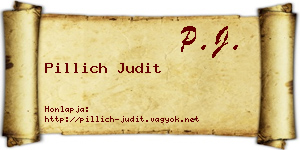 Pillich Judit névjegykártya